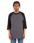 6.0 oz Raglan - Standard Sizes XL / Charcoal Grey and Black