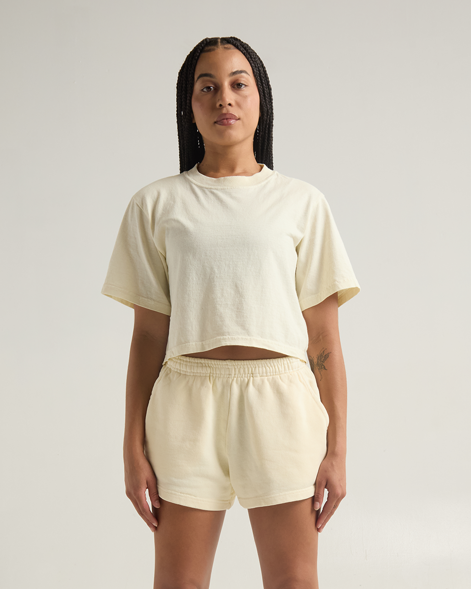 Women Garment Dye Fleece Shorts