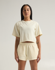 Women Garment Dye Fleece Shorts
