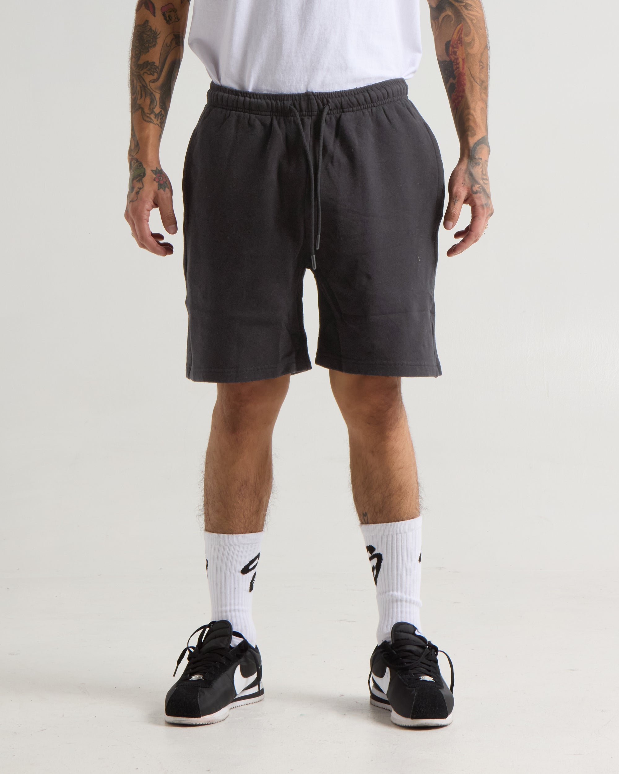 Mens Garment Dye Fleece Shorts
