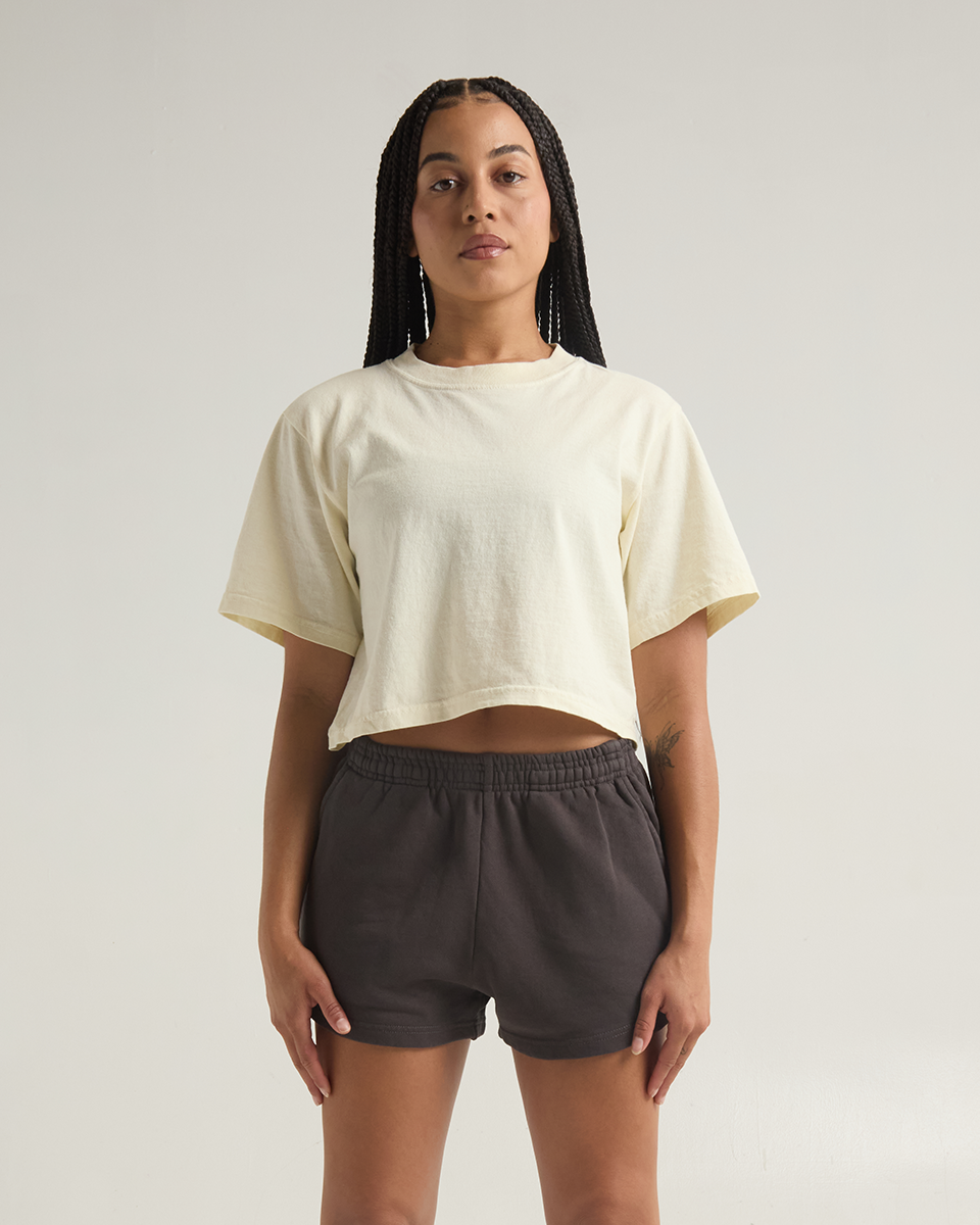 Women Garment Dye Fleece Shorts