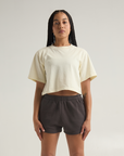 Women Garment Dye Fleece Shorts