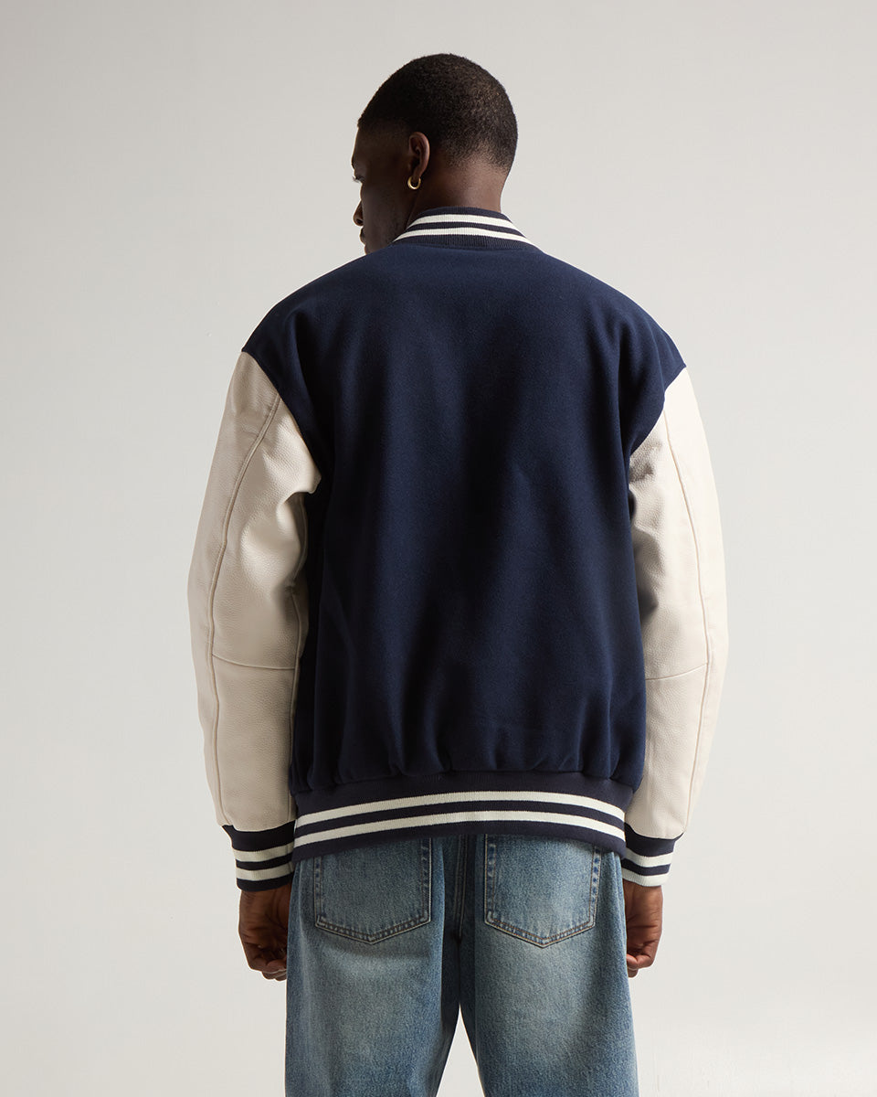 Navy and White